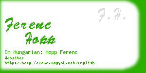ferenc hopp business card